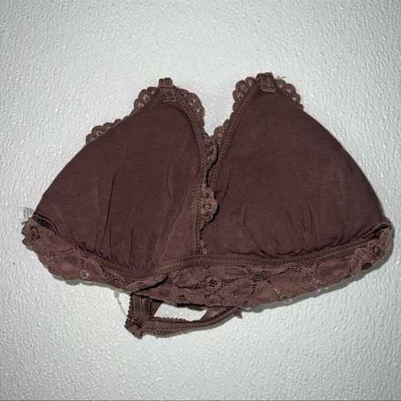 Aerie Snowday Chenille Lace Padded Triangle Bralette Brown Size XS NWOT - Picture 6 of 7